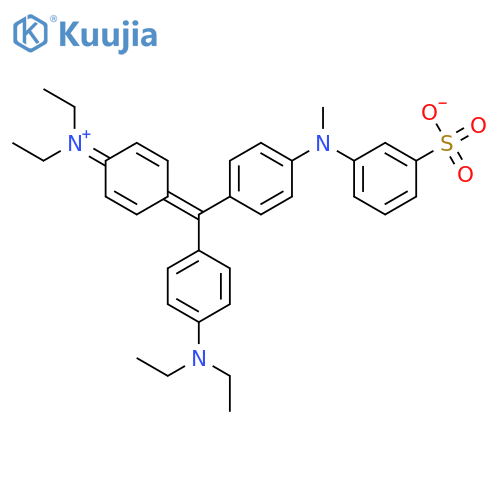 3-[(4-{[4-(diethylamino)phenyl][4-(diethyliminio)cyclohexa-2,5-dien-1-ylidene]methyl}phenyl)(methyl)amino]benzenesulfonate structure