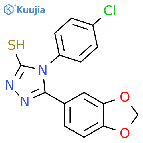 5-(1,3-benzodioxol-5-yl)-4-(4-chlorophenyl)-4H-1,2,4-triazole-3-thiol structure