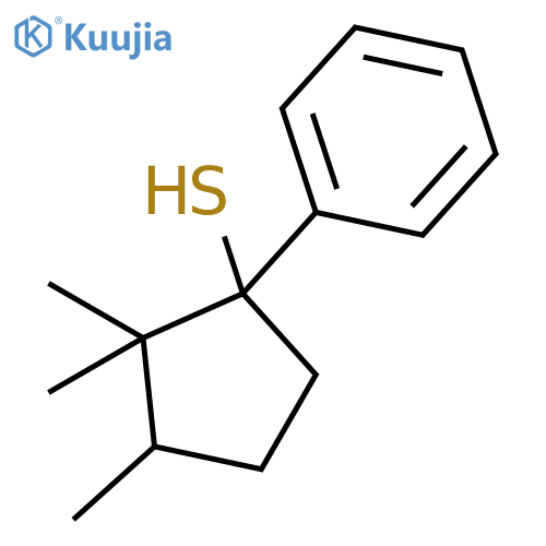 Cyclopentanethiol, 2,2,3-trimethyl-1-phenyl- structure