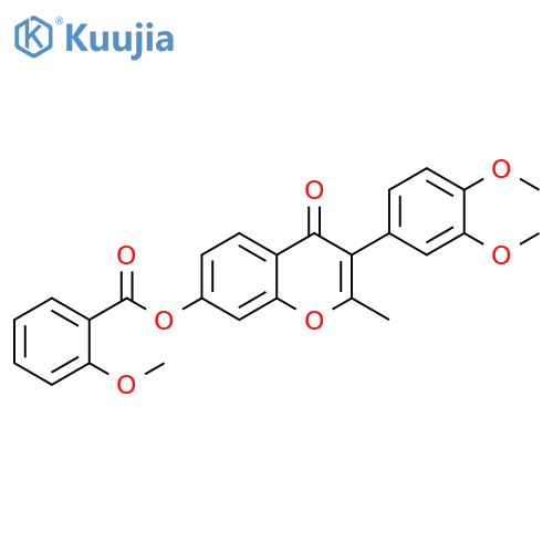 3-(3,4-dimethoxyphenyl)-2-methyl-4-oxo-4H-chromen-7-yl 2-methoxybenzoate structure