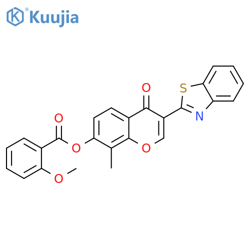 3-(1,3-benzothiazol-2-yl)-8-methyl-4-oxo-4H-chromen-7-yl 2-methoxybenzoate structure