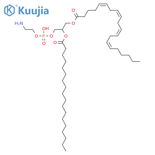 Phosphatidylethanolamine; Glycerol 1-(5Z,8Z,11Z,14Z-eicosatetraenoate) 2-octadecanoate 3-phosphoethanolamine structure