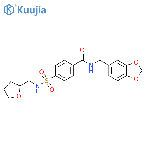 N-(2H-1,3-benzodioxol-5-yl)methyl-4-{(oxolan-2-yl)methylsulfamoyl}benzamide structure