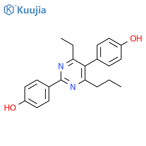 Phenol, 4,4'-(4-ethyl-6-propyl-2,5-pyrimidinediyl)bis- structure