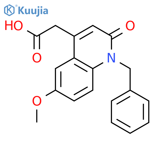 4-Quinolineacetic acid, 1,2-dihydro-6-methoxy-2-oxo-1-(phenylmethyl)- structure
