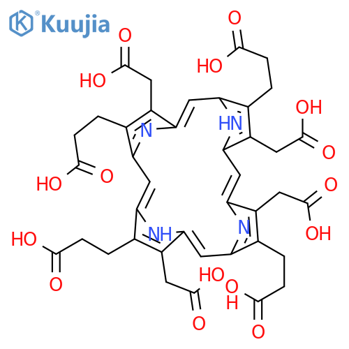 21H,23H-Porphine-2,7,13,18-tetrapropanoicacid, 3,8,12,17-tetrakis(carboxymethyl)- (9CI) structure