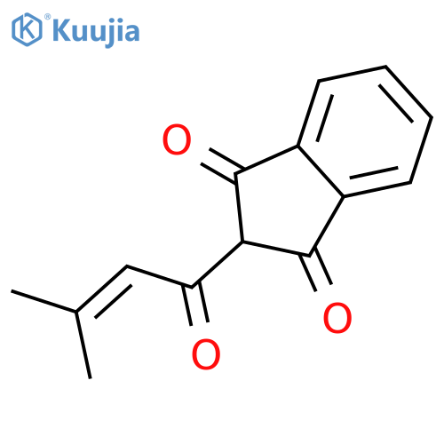 1H-Indene-1,3(2H)-dione,2-(3-methyl-1-oxo-2-buten-1-yl)- structure