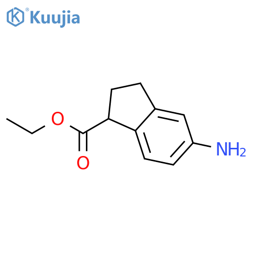 1H-Indene-1-carboxylic acid, 5-amino-2,3-dihydro-, ethyl ester structure