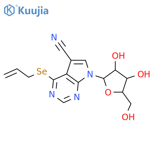 7H-Pyrrolo[2,3-d]pyrimidine-5-carbonitrile,4-(2-propen-1-ylseleno)-7-b-D-ribofuranosyl- structure