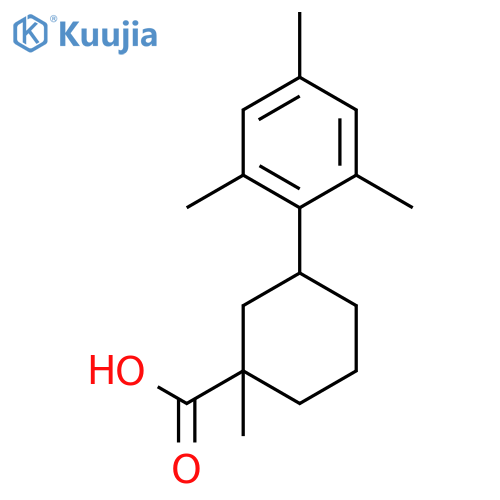 Cyclohexanecarboxylic acid, 1-methyl-3-(2,4,6-trimethylphenyl)- structure