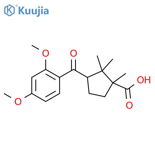 Cyclopentanecarboxylic acid, 3-(2,4-dimethoxybenzoyl)-1,2,2-trimethyl- structure