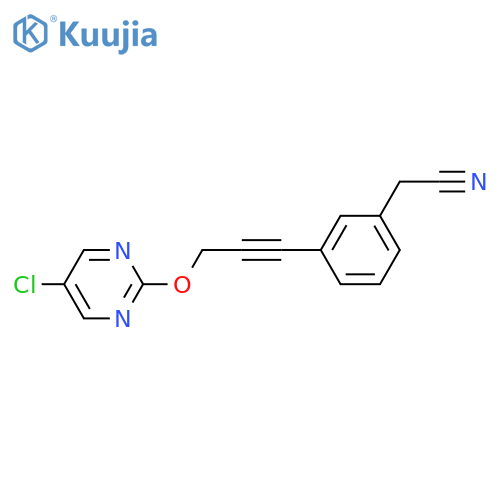 BENZENEACETONITRILE, 3-[3-[(5-CHLORO-2-PYRIMIDINYL)OXY]-1-PROPYNYL]- structure