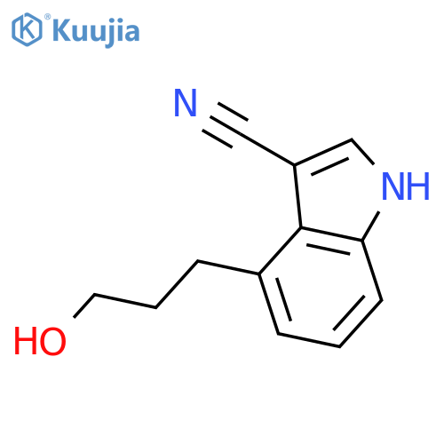 1H-INDOLE-3-CARBONITRILE, 4-(3-HYDROXYPROPYL)- structure