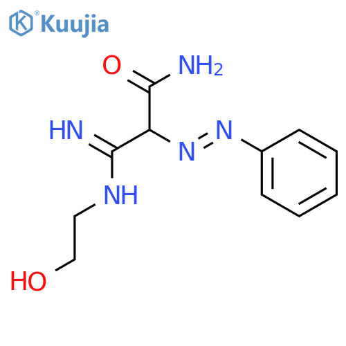 Propanamide, 3-[(2-hydroxyethyl)amino]-3-imino-2-(phenylazo)- structure