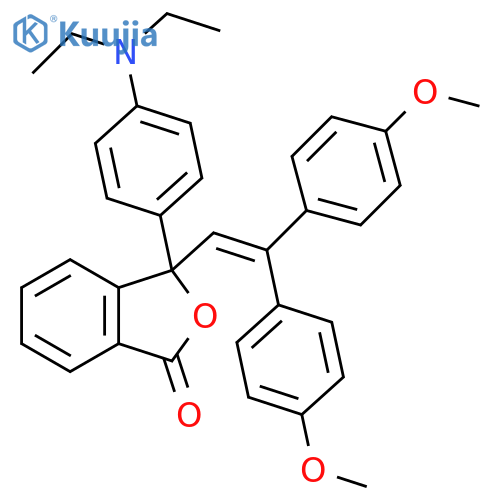 1(3H)-Isobenzofuranone,3-[2,2-bis(4-methoxyphenyl)ethenyl]-3-[4-(diethylamino)phenyl]- structure