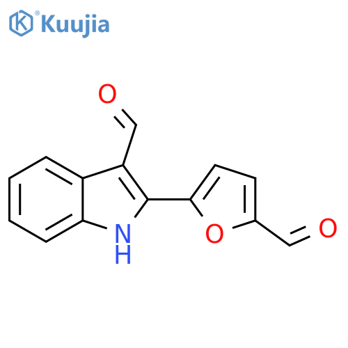 1H-Indole-3-carboxaldehyde, 2-(5-formyl-2-furanyl)- structure