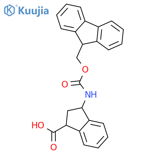 1H-Indene-1-carboxylic acid,3-[[(9H-fluoren-9-ylmethoxy)carbonyl]amino]-2,3-dihydro- structure