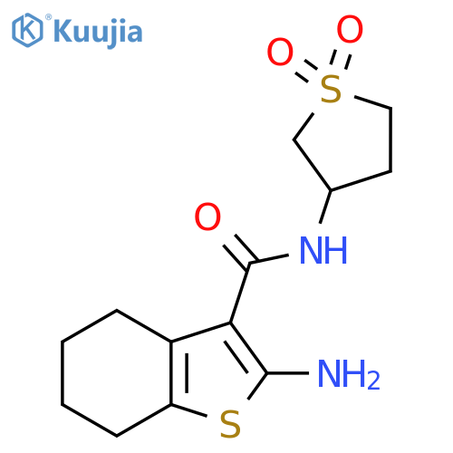 2-amino-N-(1,1-dioxidotetrahydrothiophen-3-yl)-4,5,6,7-tetrahydro-1-benzothiophene-3-carboxamide structure