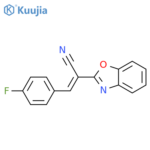 (2E)-2-(1,3-benzoxazol-2-yl)-3-(4-fluorophenyl)prop-2-enenitrile structure