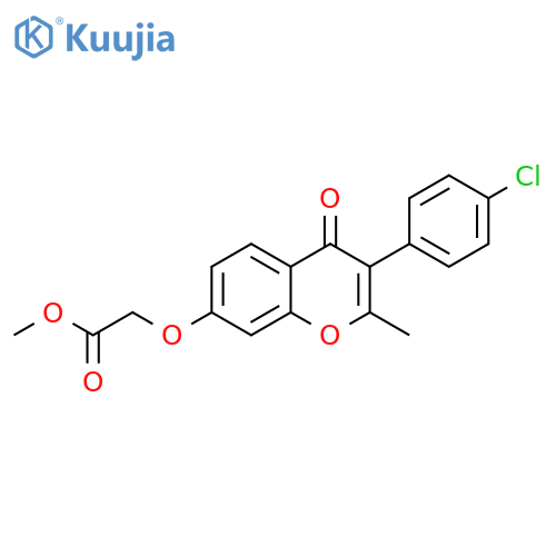 methyl 2-[3-(4-chlorophenyl)-2-methyl-4-oxochromen-7-yl]oxyacetate structure