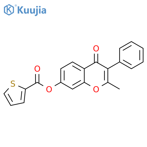 2-methyl-4-oxo-3-phenyl-4H-chromen-7-yl thiophene-2-carboxylate structure