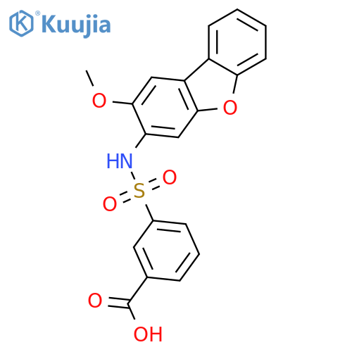 3-({4-methoxy-8-oxatricyclo7.4.0.0,2,7trideca-1(9),2(7),3,5,10,12-hexaen-5-yl}sulfamoyl)benzoic acid structure