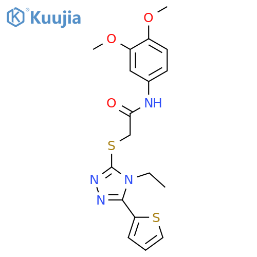 N-(3,4-Dimethoxyphenyl)-2-((4-ethyl-5-(2-thienyl)-4H-1,2,4-triazol-3-YL)sulfanyl)acetamide structure