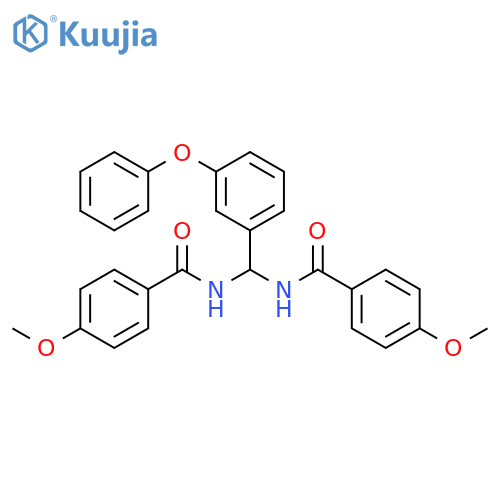 4-methoxy-N-{(4-methoxyphenyl)formamido(3-phenoxyphenyl)methyl}benzamide structure