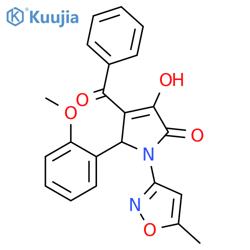 4-benzoyl-3-hydroxy-5-(2-methoxyphenyl)-1-(5-methyl-1,2-oxazol-3-yl)-2,5-dihydro-1H-pyrrol-2-one structure