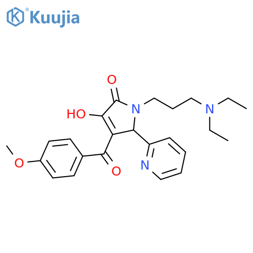 1-3-(diethylamino)propyl-3-hydroxy-4-(4-methoxybenzoyl)-5-(pyridin-2-yl)-2,5-dihydro-1H-pyrrol-2-one structure