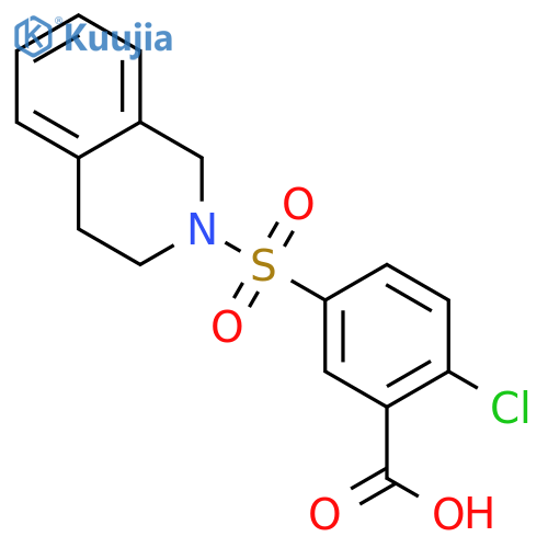 2-chloro-5-(1,2,3,4-tetrahydroisoquinoline-2-sulfonyl)benzoic acid structure