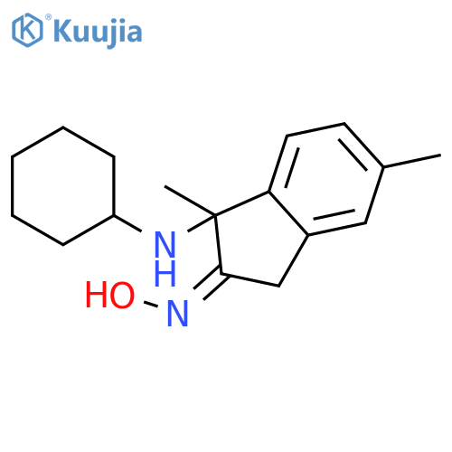 2H-Inden-2-one, 1-(cyclohexylamino)-1,3-dihydro-1,5-dimethyl-, oxime structure