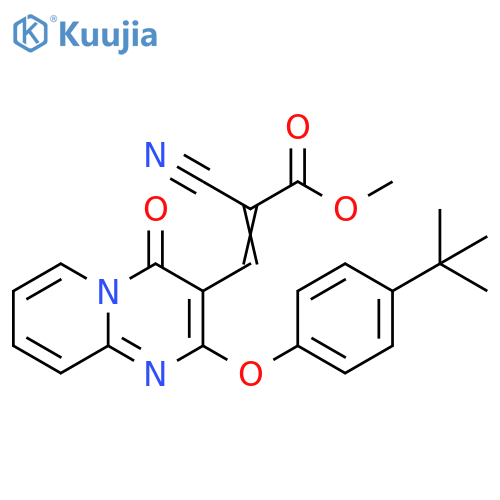 methyl (2E)-3-2-(4-tert-butylphenoxy)-4-oxo-4H-pyrido1,2-apyrimidin-3-yl-2-cyanoprop-2-enoate structure