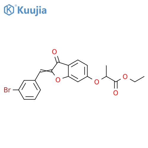 ethyl 2-{(2Z)-2-(3-bromophenyl)methylidene-3-oxo-2,3-dihydro-1-benzofuran-6-yloxy}propanoate structure