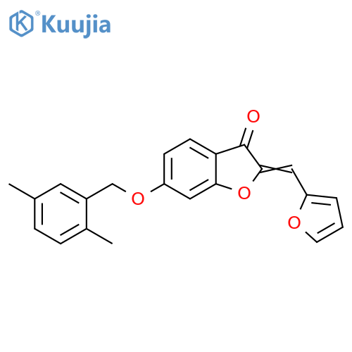 (2Z)-6-(2,5-dimethylphenyl)methoxy-2-(furan-2-yl)methylidene-2,3-dihydro-1-benzofuran-3-one structure