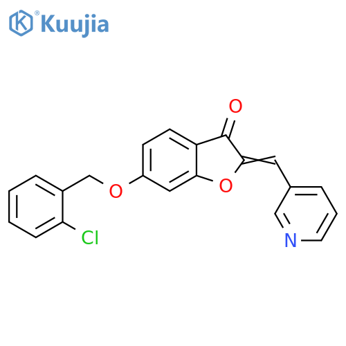 (2Z)-6-(2-chlorophenyl)methoxy-2-(pyridin-3-yl)methylidene-2,3-dihydro-1-benzofuran-3-one structure