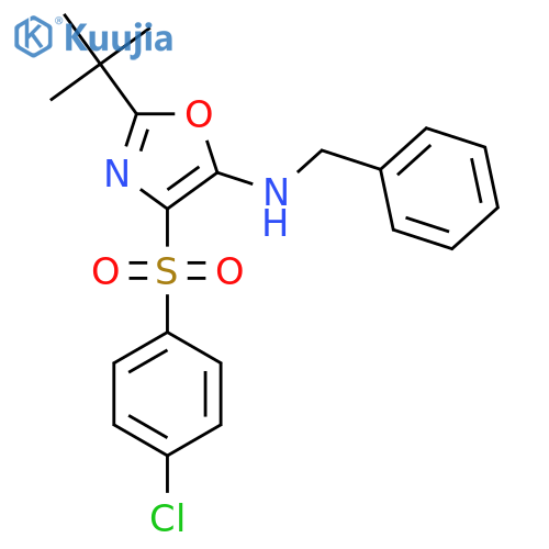 N-benzyl-2-tert-butyl-4-(4-chlorobenzenesulfonyl)-1,3-oxazol-5-amine structure