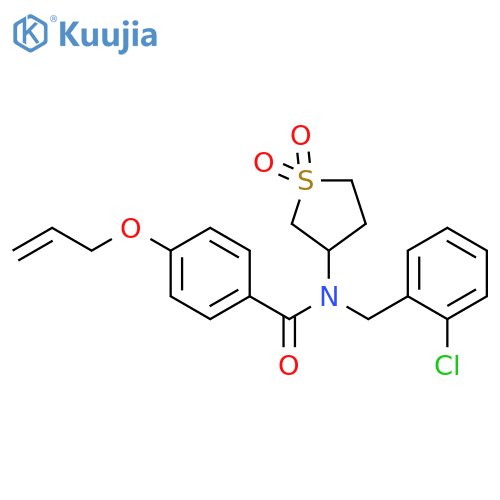 N-(2-chlorophenyl)methyl-N-(1,1-dioxo-1lambda6-thiolan-3-yl)-4-(prop-2-en-1-yloxy)benzamide structure