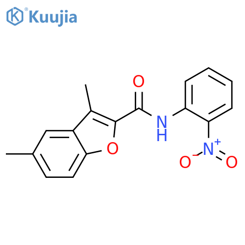3,5-dimethyl-N-(2-nitrophenyl)-1-benzofuran-2-carboxamide structure