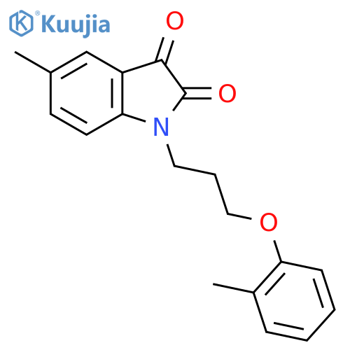 5-methyl-1-[3-(2-methylphenoxy)propyl]-2,3-dihydro-1H-indole-2,3-dione structure