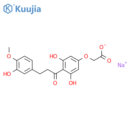 sodium {3,5-dihydroxy-4-[3-(3-hydroxy-4-methoxyphenyl)propanoyl]phenoxy}acetate structure
