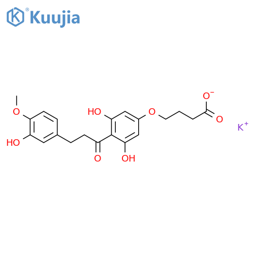 potassium 4-{3,5-dihydroxy-4-[3-(3-hydroxy-4-methoxyphenyl)propanoyl]phenoxy}butanoate structure