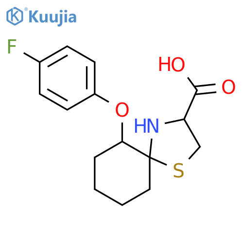 1-Thia-4-azaspiro[4.5]decane-3-carboxylic acid, 6-(4-fluorophenoxy)- structure