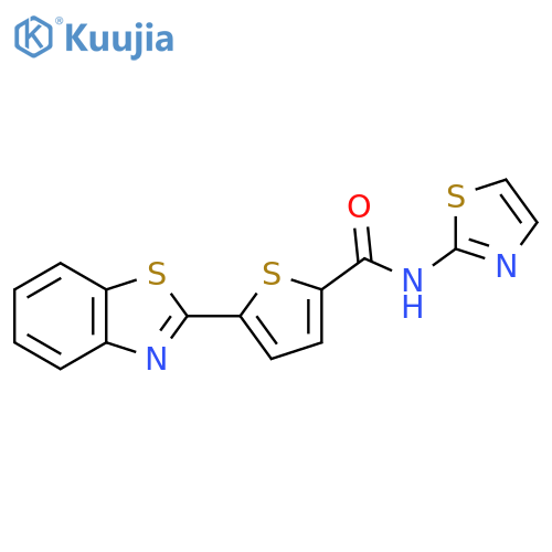5-(1,3-benzothiazol-2-yl)-N-(1,3-thiazol-2-yl)thiophene-2-carboxamide structure