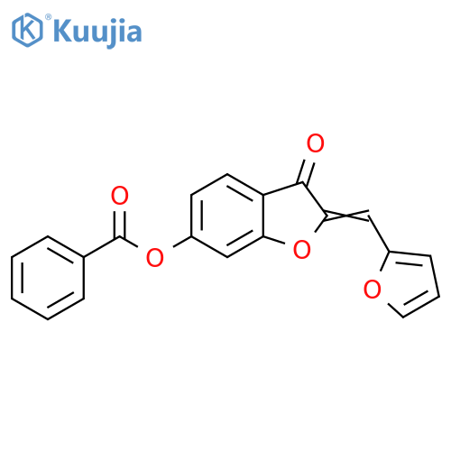 (2Z)-2-(furan-2-yl)methylidene-3-oxo-2,3-dihydro-1-benzofuran-6-yl benzoate structure