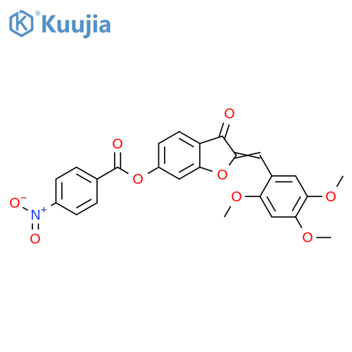 (2Z)-3-oxo-2-(2,4,5-trimethoxyphenyl)methylidene-2,3-dihydro-1-benzofuran-6-yl 4-nitrobenzoate structure