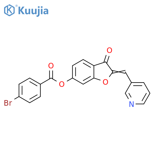 (2Z)-3-oxo-2-(pyridin-3-yl)methylidene-2,3-dihydro-1-benzofuran-6-yl 4-bromobenzoate structure
