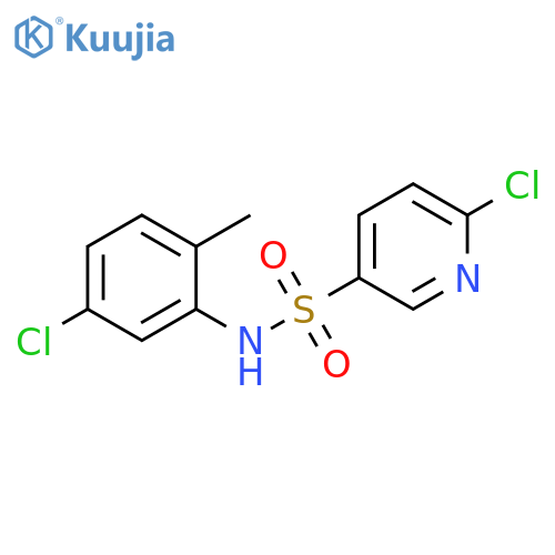 6-chloro-N-(5-chloro-2-methylphenyl)pyridine-3-sulfonamide structure