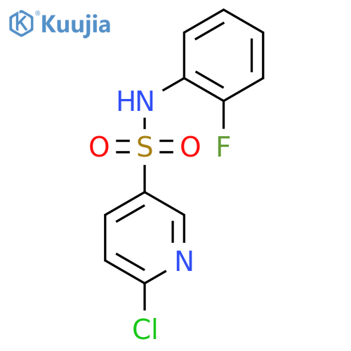6-chloro-N-(2-fluorophenyl)pyridine-3-sulfonamide structure