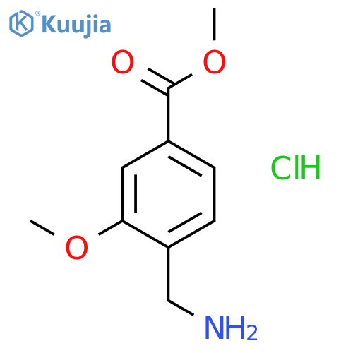 Benzoic acid, 4-(aminomethyl)-3-methoxy-, methyl ester, hydrochloride structure